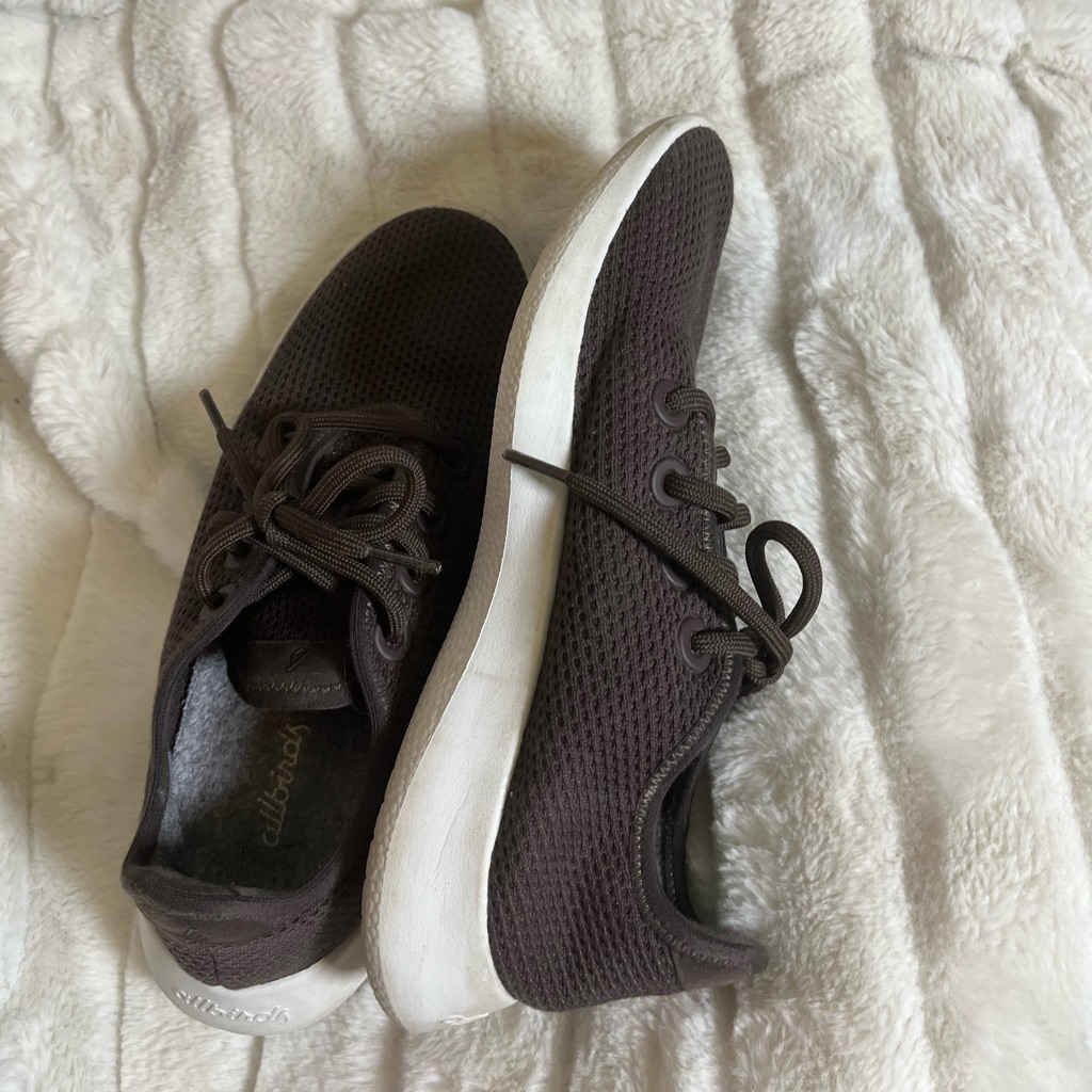 Allbirds Tree Runners Women 7 Dark Grey Wool Laceup Spring Sneakers Comfy Casual